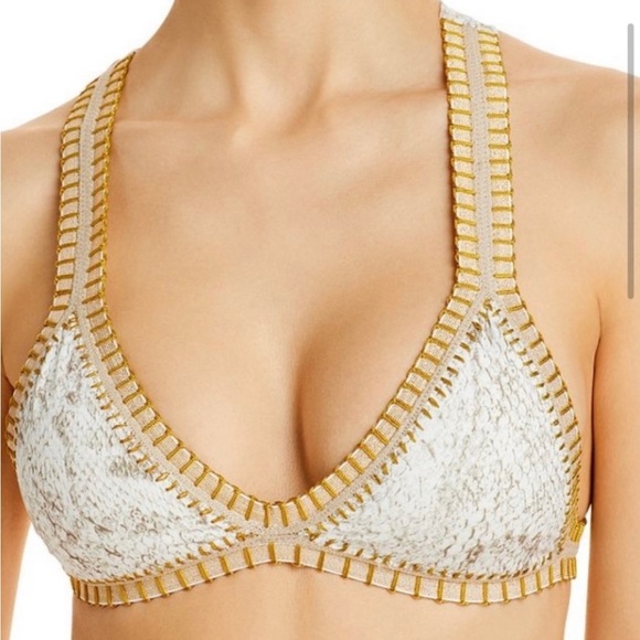 NWT Pilyq Platinum Swimwear‎ Cobra Crochet Bikini Triangle Top - Picture 2 of 11